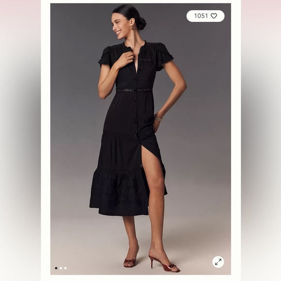 Reformation Zebrina Short-Sleeve Midi Dress Size 10 New without Tags - Picture 1 of 5